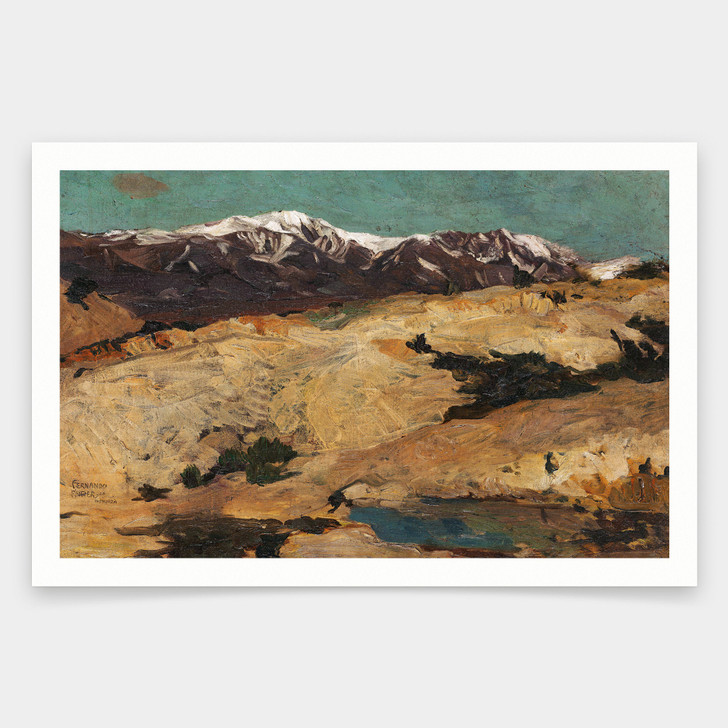 Fernando Fader,in the hills,hill landscape,art prints,Vintage art,canvas wall art,famous art prints,V1330