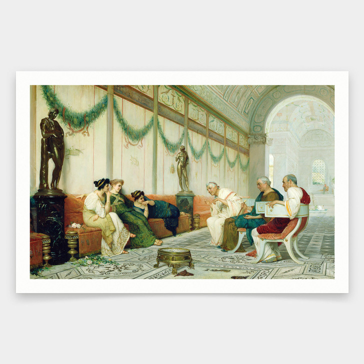 Ettore or Edoardo Ettore Forti,Interior of Roman Building with Figures,art prints,Vintage art,canvas wall art,famous art prints,V1281