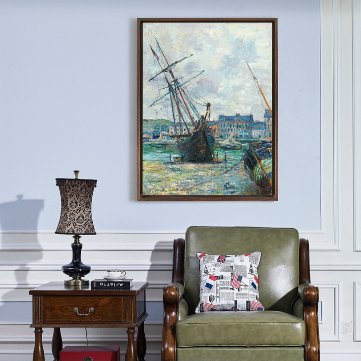 Claude Monet,Boats Lying at Low Tide at Facamp,canvas print,canvas art,canvas wall art,large wall art,framed wall art,p408