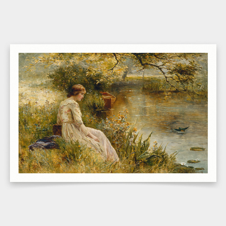 Ernest Walbourn,Faraway Thoughts,art prints,Vintage art,canvas wall art,famous art prints,V1273