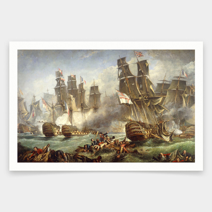 English School,The Battle of Trafalgar,art prints,Vintage art,canvas wall art,famous art prints,V1271