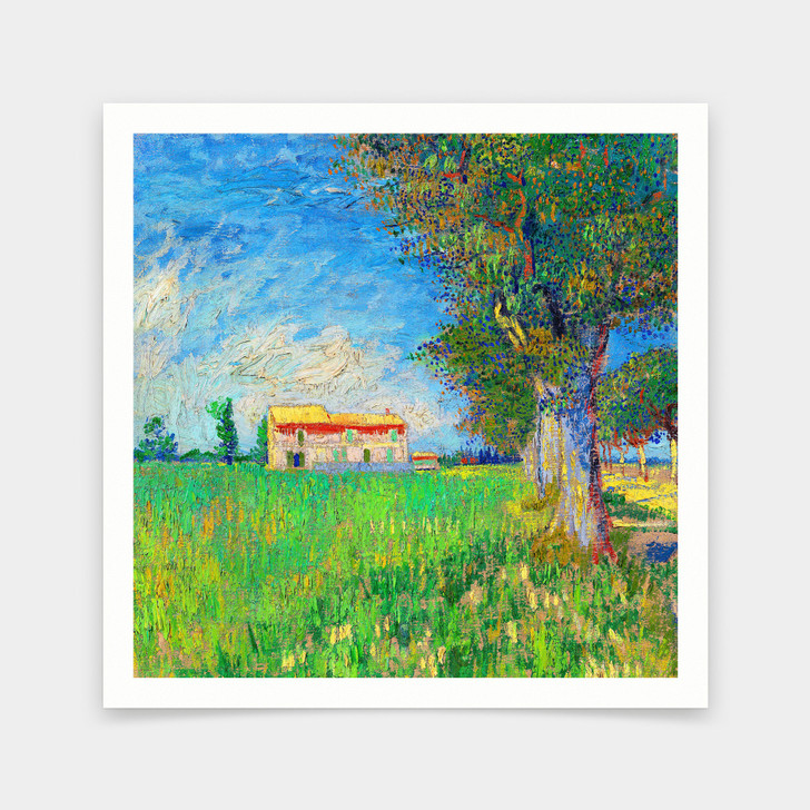 Vincent van Gogh,Vincent van Gogh,Farmhouse in a Wheatfield,art prints,Vintage art,canvas wall art,famous art prints,q2802