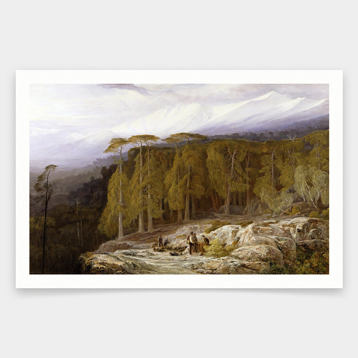 Edward Lear,The Forest of Valdoniello - Corsica,art prints,Vintage art,canvas wall art,famous art prints,V1232