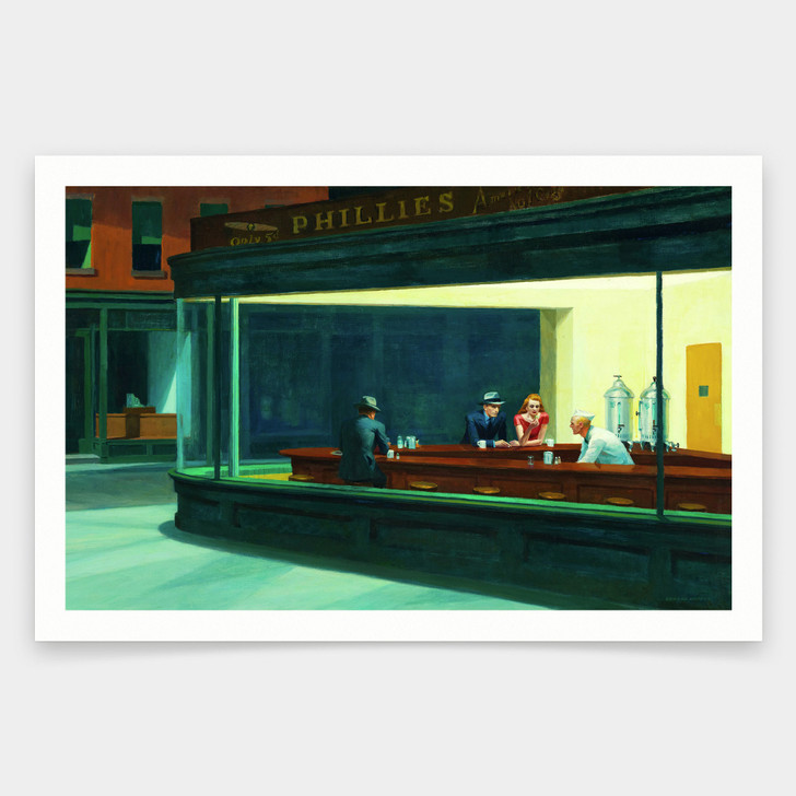 Edward Hopper,Nighthawks, 1942,art prints,Vintage art,canvas wall art,famous art prints,V1227