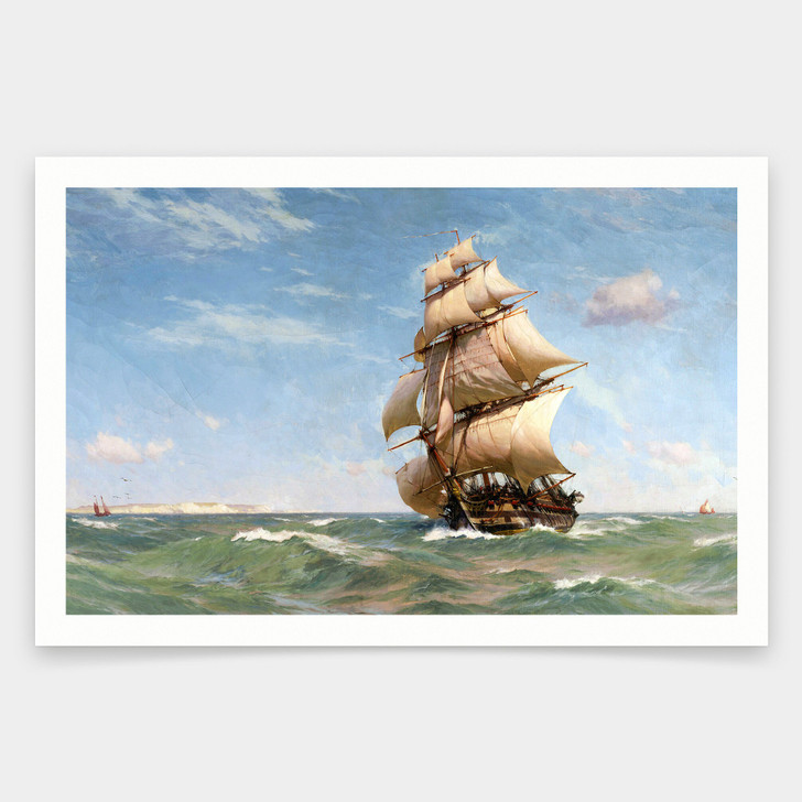 John Fraser,Full Sail, 1913,art prints,Vintage art,canvas wall art,famous art prints,V1743