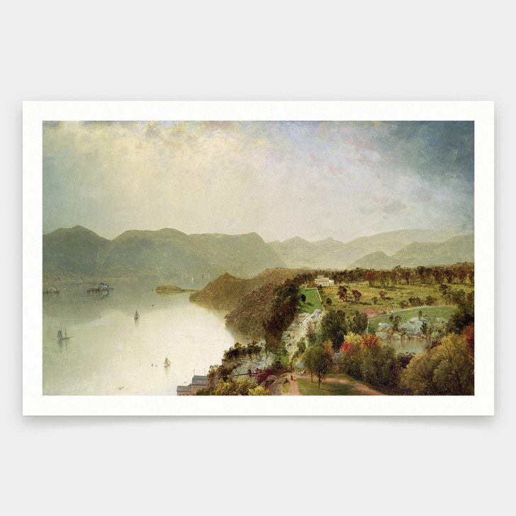 John Frederick Kensett,View of Cozzen's Hotel Near West Point NY,art prints,Vintage art,canvas wall art,famous art prints,V1748