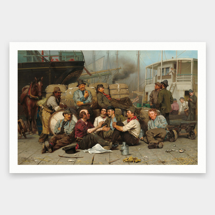 John George Brown,The Longshoremen's Noon,art prints,Vintage art,canvas wall art,famous art prints,V1751