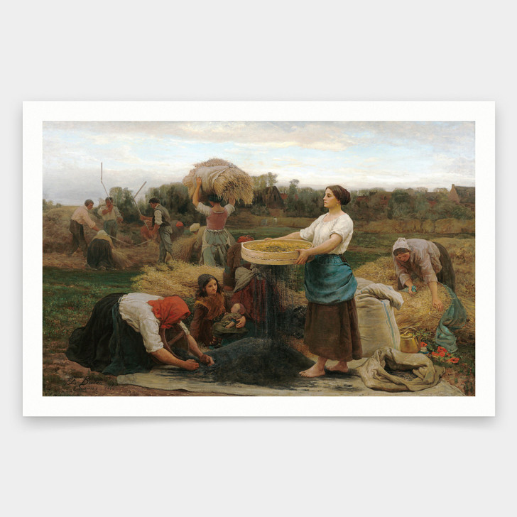 Jules Breton,The Colza,Harvesting Rapeseed,art prints,Vintage art,canvas wall art,famous art prints,V1794