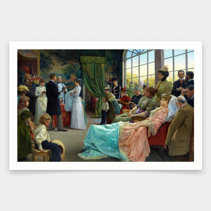 Julius LeBlanc Stewart,The Baptism, circa 1892,art prints,Vintage art,canvas wall art,famous art prints,V1801
