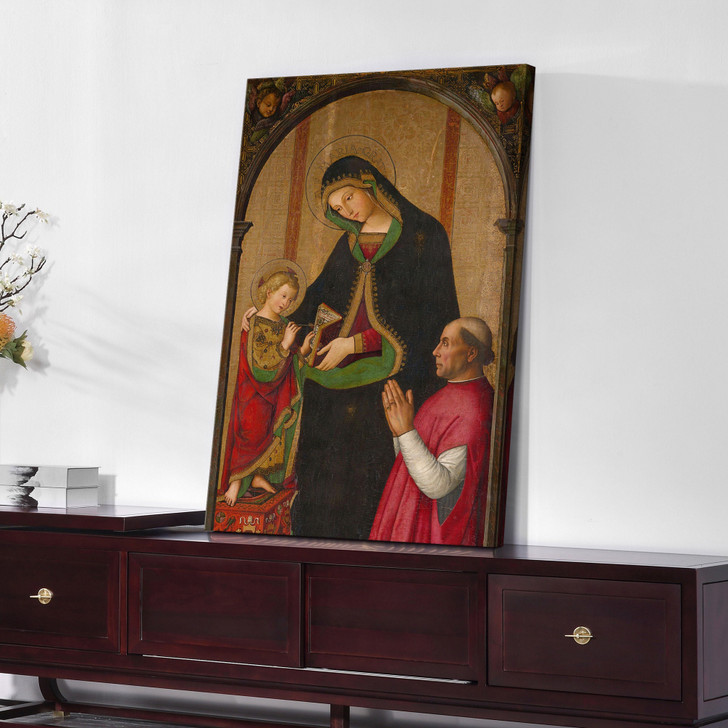 Pinturicchio,Madonna and Child with a Bishop,large wall art,framed wall art,canvas wall art,large canvas,M2853