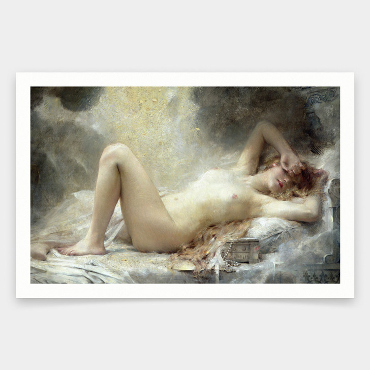 Leon Francois Comerre,Golden Rain,art prints,Vintage art,canvas wall art,famous art prints,V1826