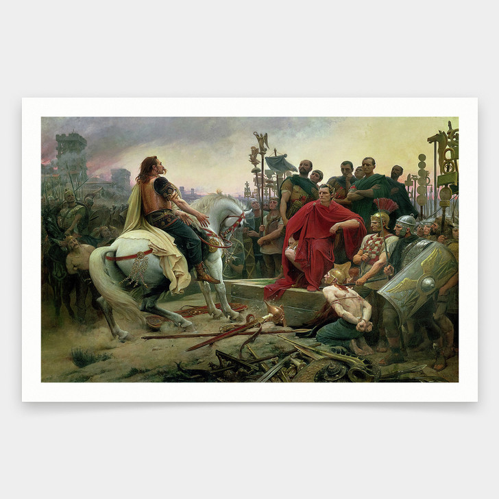 Lionel-Noel Royer,Vercingetorix Throws Down his Arms at the Feet of Julius Caesar,art prints,Vintage art,canvas wall art,famous art ,V1831