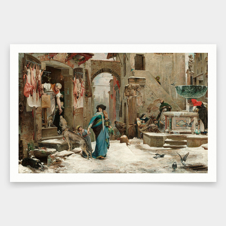 Luc Olivier Merson,The Wolf of Agubbio,art prints,Vintage art,canvas wall art,famous art prints,V1841