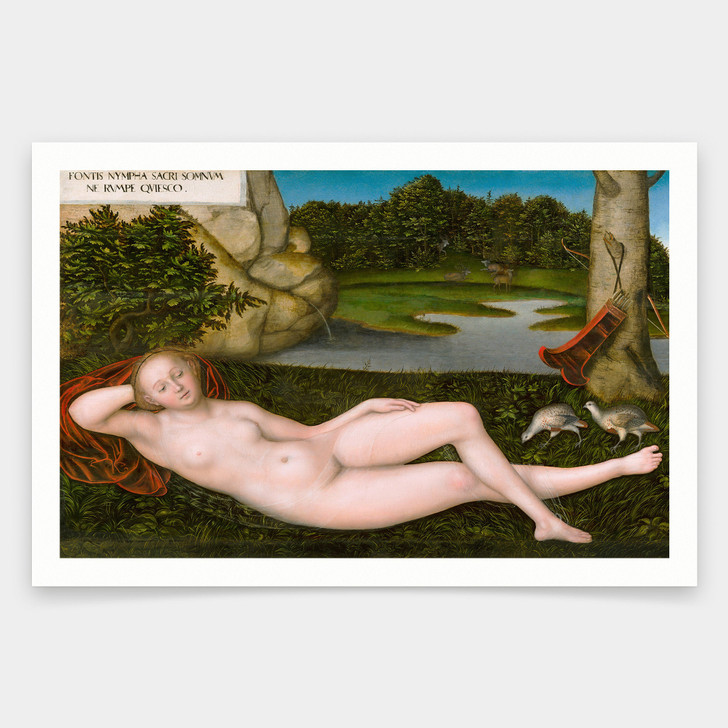 Lucas Cranach the Elder,The Nymph at the Fountain,art prints,Vintage art,canvas wall art,famous art prints,V1843