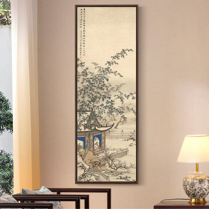 Chen shaomeiThe Plum Garden,Chinese painting,Vertical Narrow Art,large wall art,framed wall art,canvas wall art,M349