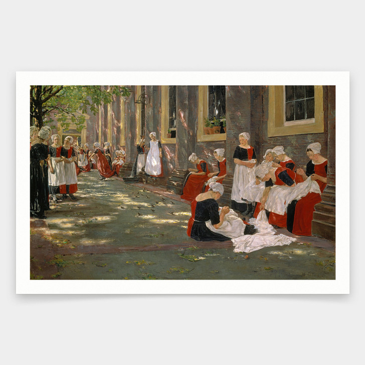 Max Liebermann,the Courtyard Of The Orphanage In Amsterdam Free Period In The Amsterdam Orphanage,art prints,Vintage art,canvas wall,V1877