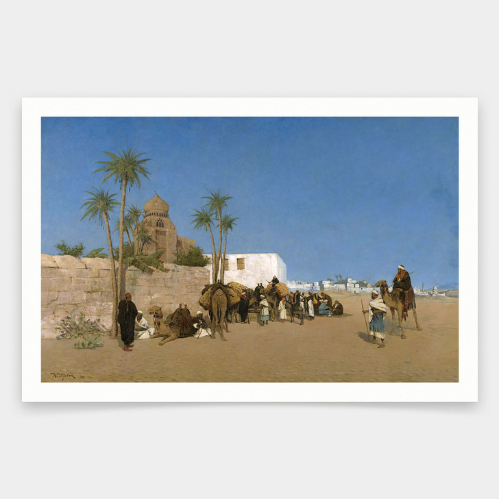 Nikolai Ulfsten,From Algeria,camel caravan,art prints,Vintage art,canvas wall art,famous art prints,V1897