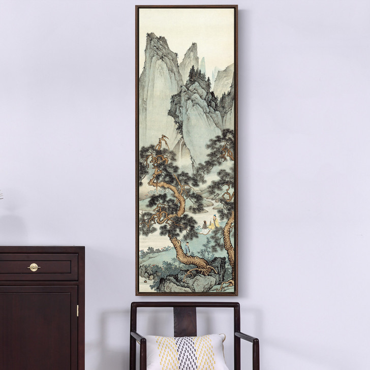 Chen shaomei,Riverside pine scenery,Chinese Landscape Painting,Vertical Narrow Art,large wall art,framed wall art,canvas wall art,M348