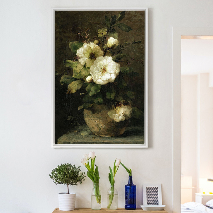 Margaretha Roosenboom,Still life with white Roses,large wall art,framed wall art,canvas wall art,large canvas,M2763