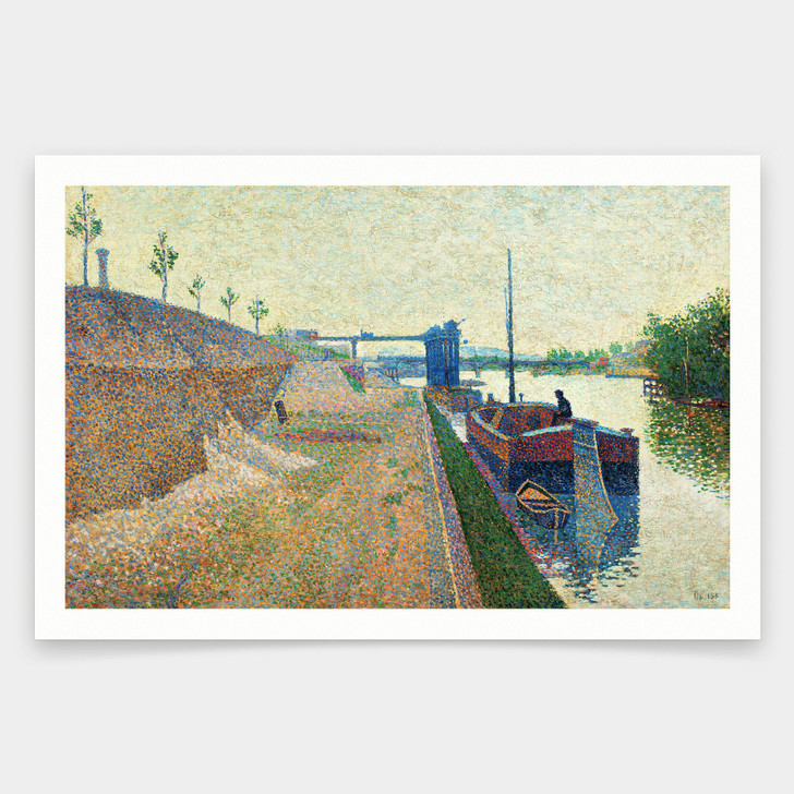 Paul Signac,Quai de Clichy, Temps Gris, 1887,art prints,Vintage art,canvas wall art,famous art prints,V1939