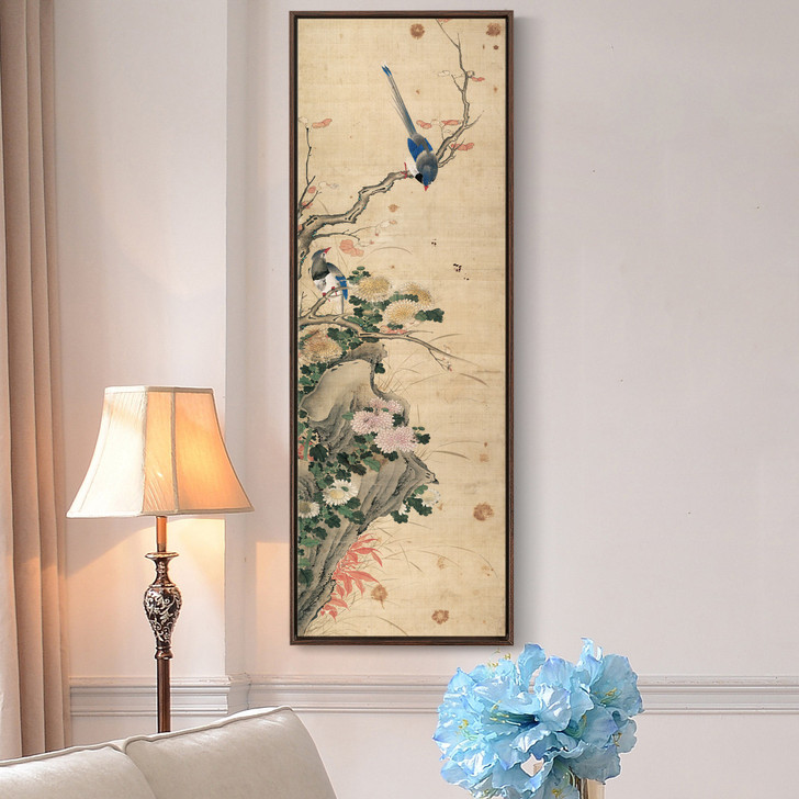 Chen Mei,Birds on branches,Chinese Birds And Flowers Paintings,Vertical Narrow Art,large wall art,framed wall art,canvas wall art,M341