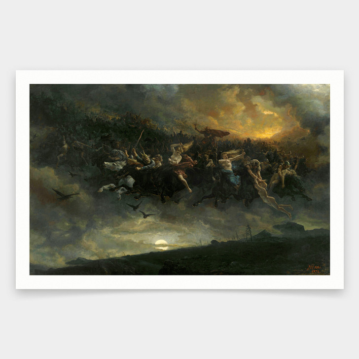 Peter Nicolai Arbo,The Wild Hunt Of Odin, 1872,art prints,Vintage art,canvas wall art,famous art prints,V1954