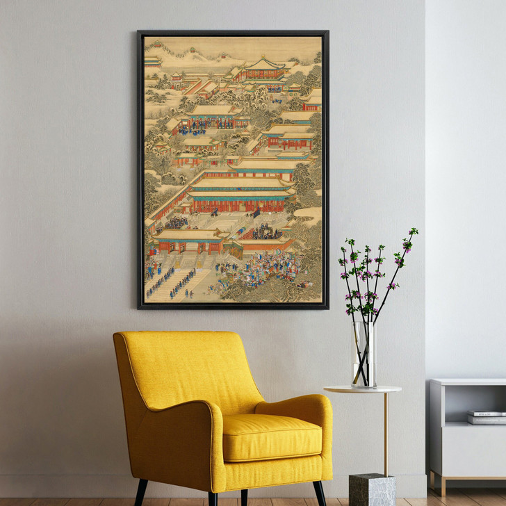 Lang shining,Countries sent gifts to the Chinese emperor ii,Chinese architecture,large wall art,framed wall art,canvas wall art,large,M2733