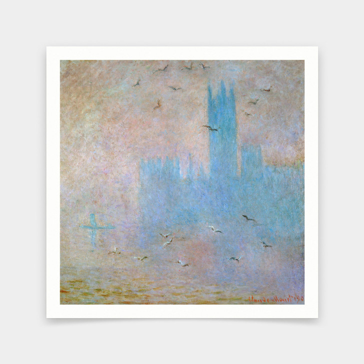 Claude Monet,Seagulls, the River Thames and the Houses of Parliament,art prints,Vintage art,canvas wall art,famous art prints,q2634