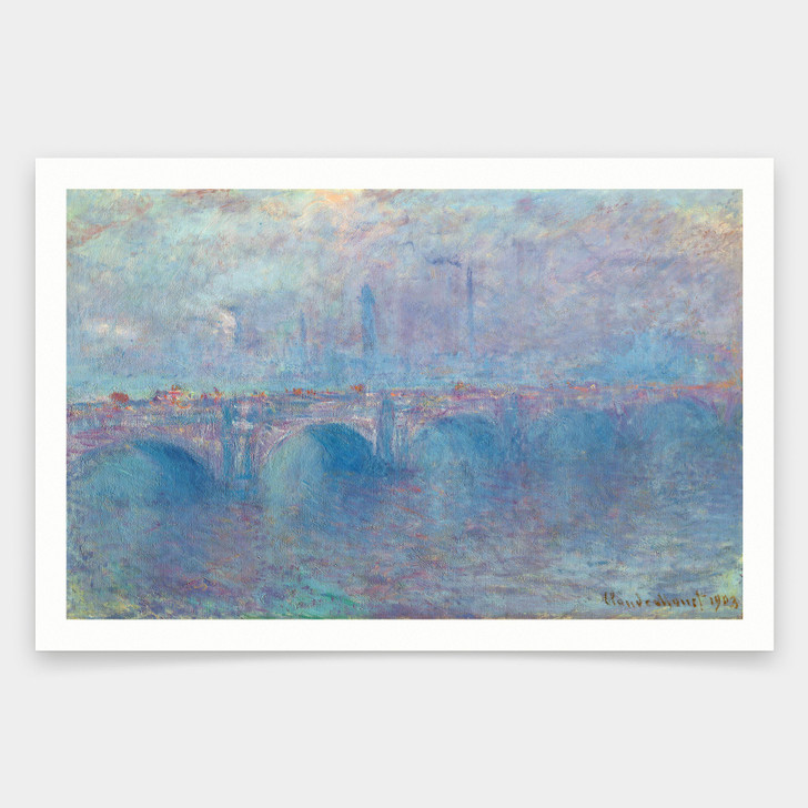 Claude Monet,Waterloo Bridge, Fog Effect, 1899-1903,art prints,Vintage art,canvas wall art,famous art prints,V1188