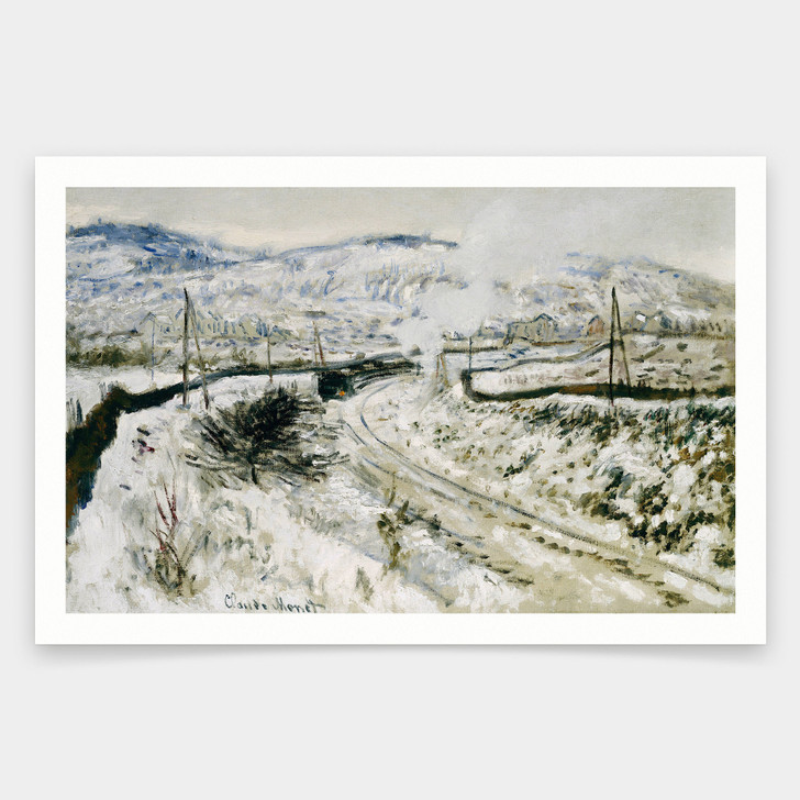 Claude Monet,Train in the Snow at Argenteuil,art prints,Vintage art,canvas wall art,famous art prints,V1178