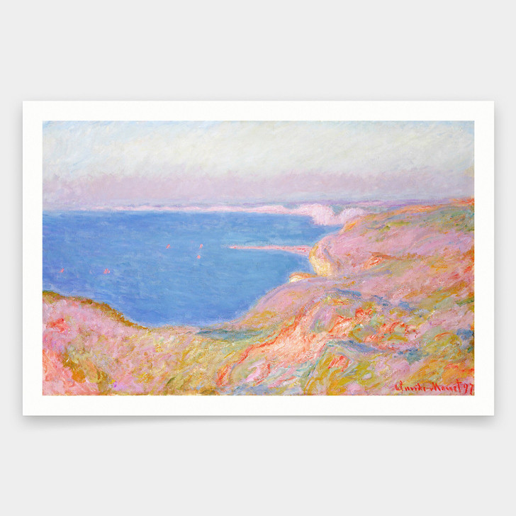 Claude Monet,On the Cliffs near Dieppe, Sunset,1897,art prints,Vintage art,canvas wall art,famous art prints,V1152