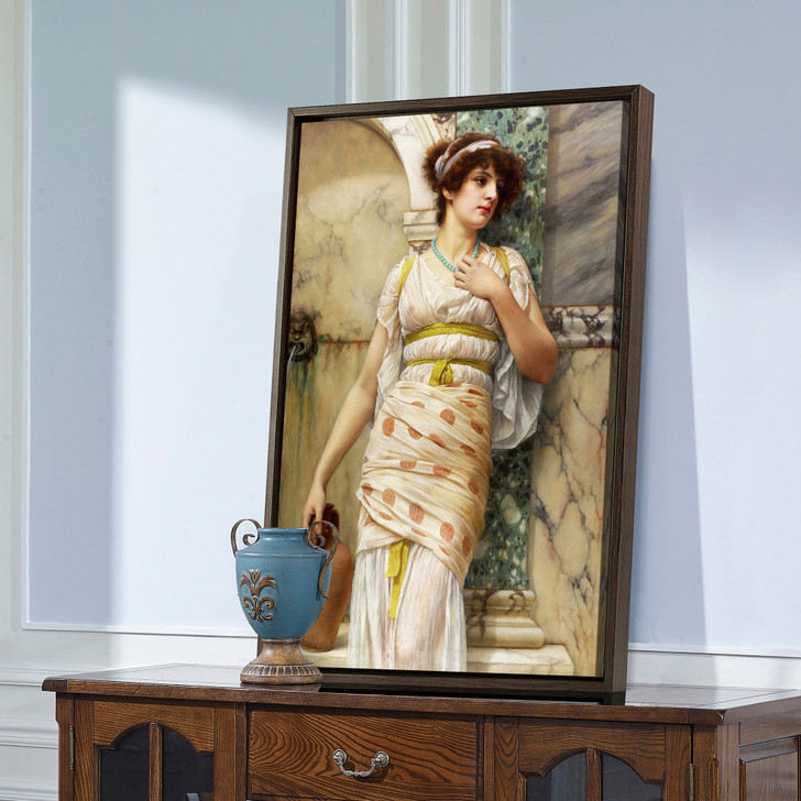 John William Godward,At the fountain,large wall art,framed wall art,canvas wall art,large canvas,M2657