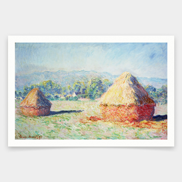 Claude Monet,Haystacks in the Sun,art prints,Vintage art,canvas wall art,famous art prints,V1148