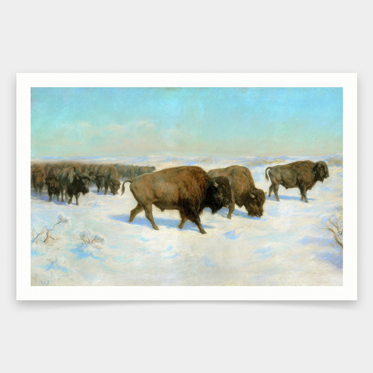 Rosa Bonheur,Bison in the Snow,art prints,Vintage art,canvas wall art,famous art prints,V1999