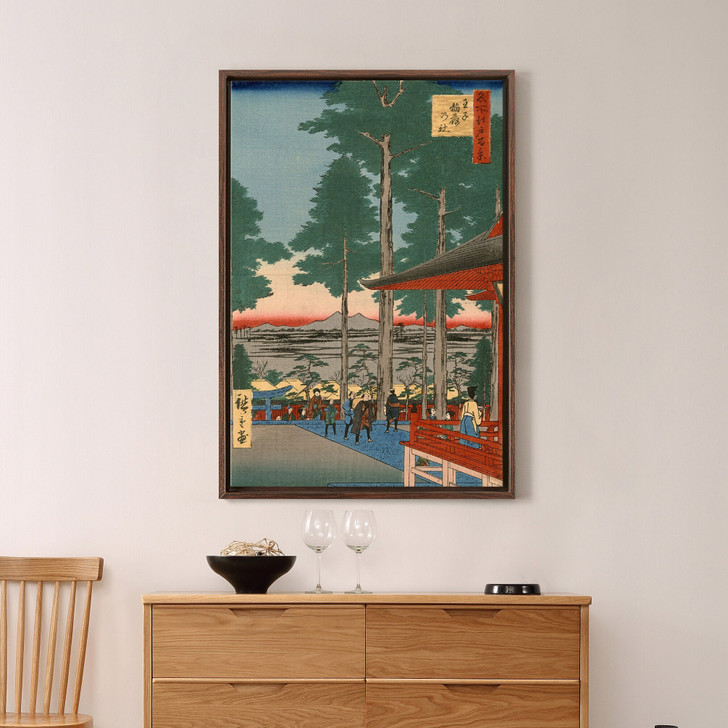 Hiroshige,oji inari no yasiro,Pine tree beside the temple,japanese painting,large wall art,framed wall art,canvas wall,large canvas,M2559