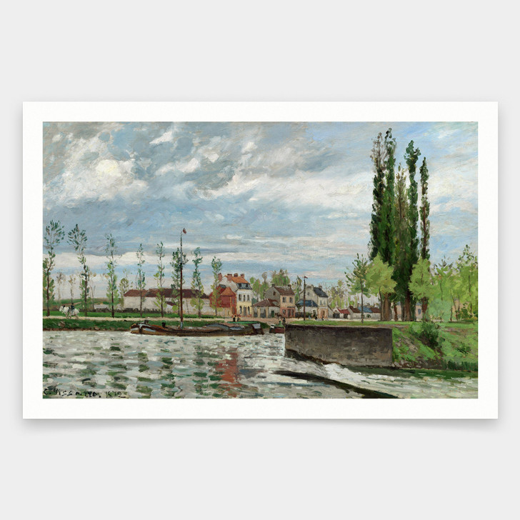 Camille Pissarro,The Lock at Pontoise, 1872,art prints,Vintage art,canvas wall art,famous art prints,V1079