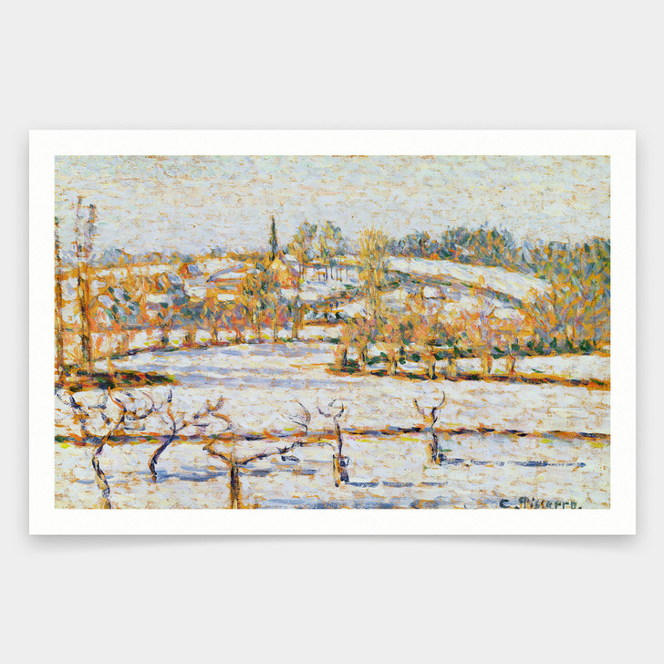 Camille Pissarro,Effect of Snow at Eragny,art prints,Vintage art,canvas wall art,famous art prints,V1071