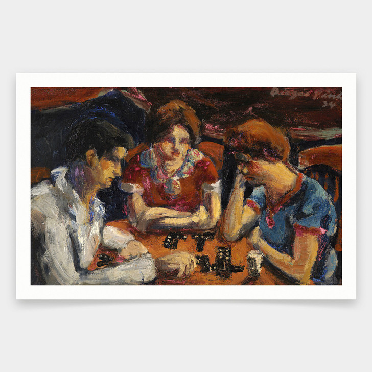 Biagio Pinto,Domino Players,art prints,Vintage art,canvas wall art,famous art prints,V1060