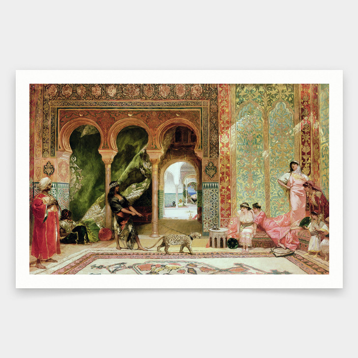 Benjamin Jean Joseph Constant,A Royal Palace in Morocco,art prints,Vintage art,canvas wall art,famous art prints,V1043