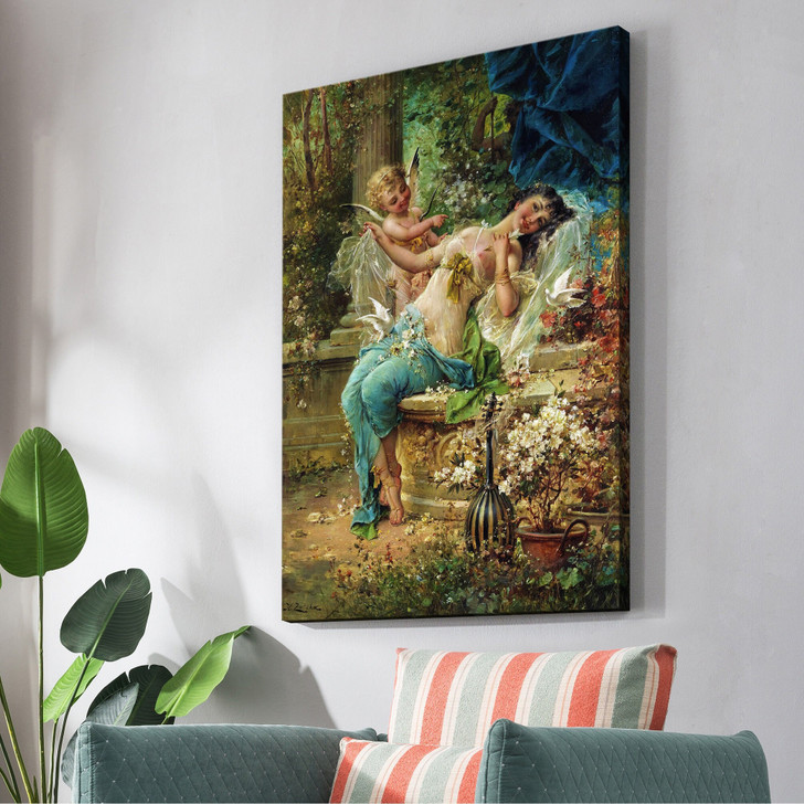 Hans Zatzka,Defeated,cupid and girl,1921,large wall art,framed wall art,canvas wall art,large canvas,M2485