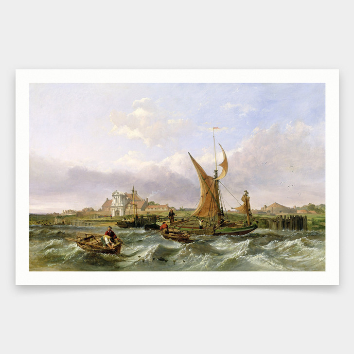 William Clarkson Stanfield,Tilbury Fort - Wind Against the Tide,art prints,Vintage art,canvas wall art,famous art prints,V2106