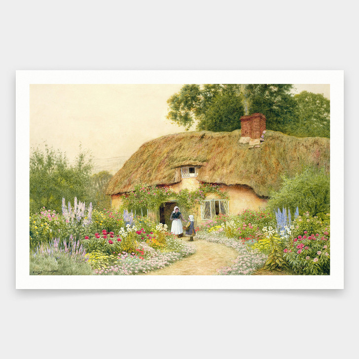 Arthur Claude Strachan,A Devon Cottage,art prints,Vintage art,canvas wall art,famous art prints,V1001