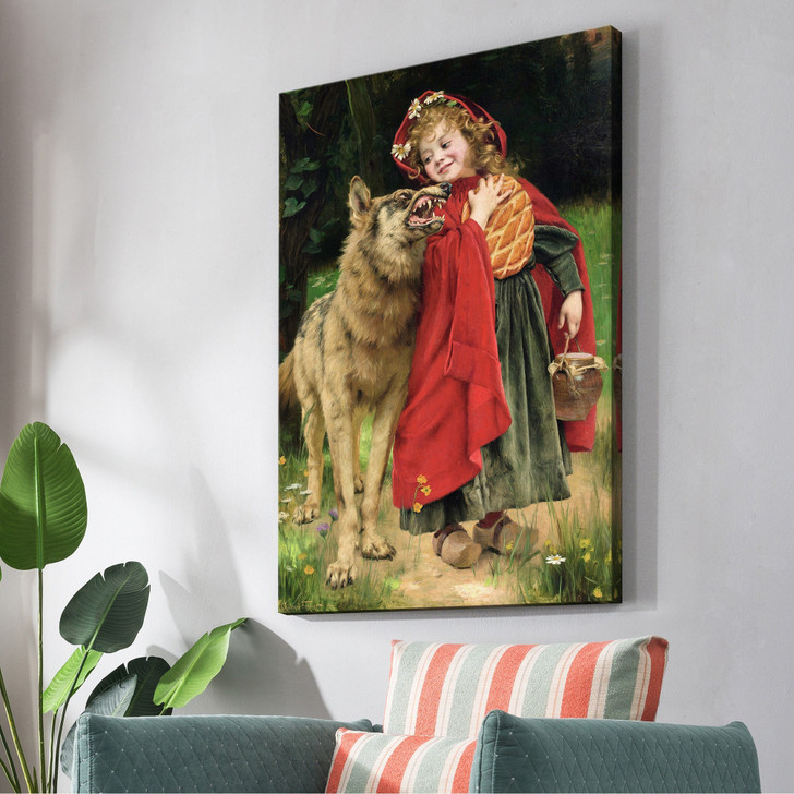 Gabriel Ferrier,Little Red Riding Hood,large wall art,framed wall art,canvas wall art,large canvas,M2430