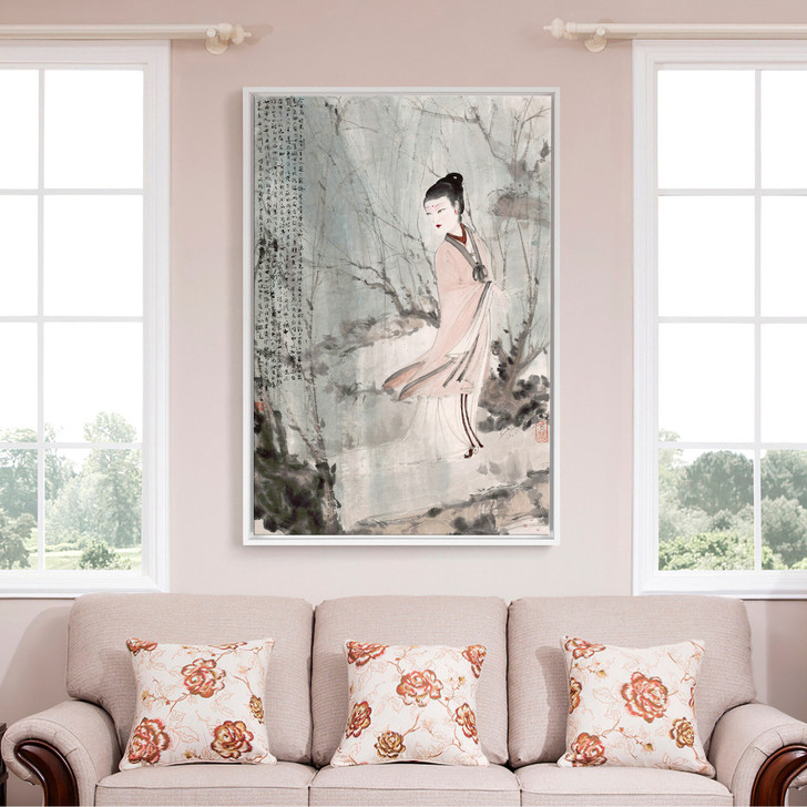 Fu Baoshi,Chinese lady painting,Chinese painting,large wall art,framed wall art,canvas wall art,large canvas,M2427