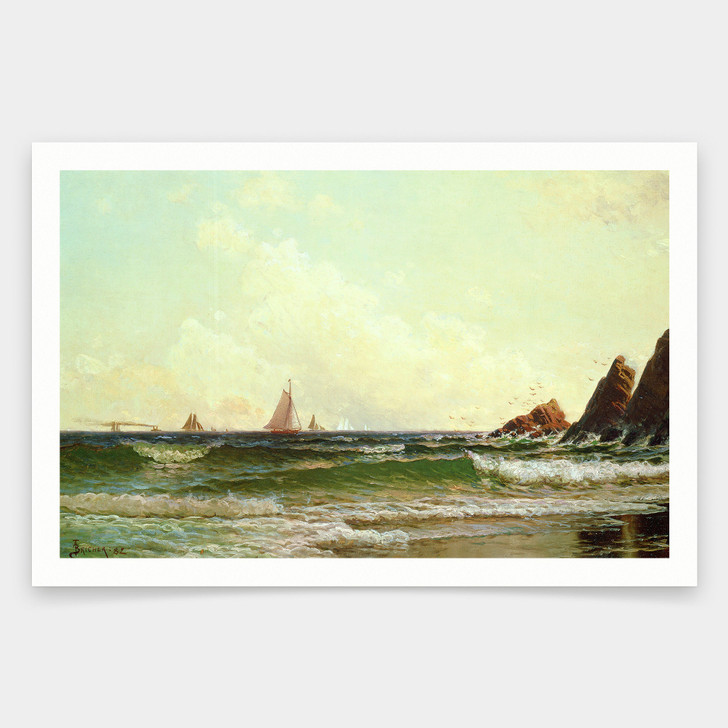 Alfred Thompson Bricher,Cliffs at Cape Elizabeth,art prints,Vintage art,canvas wall art,famous art prints,V970