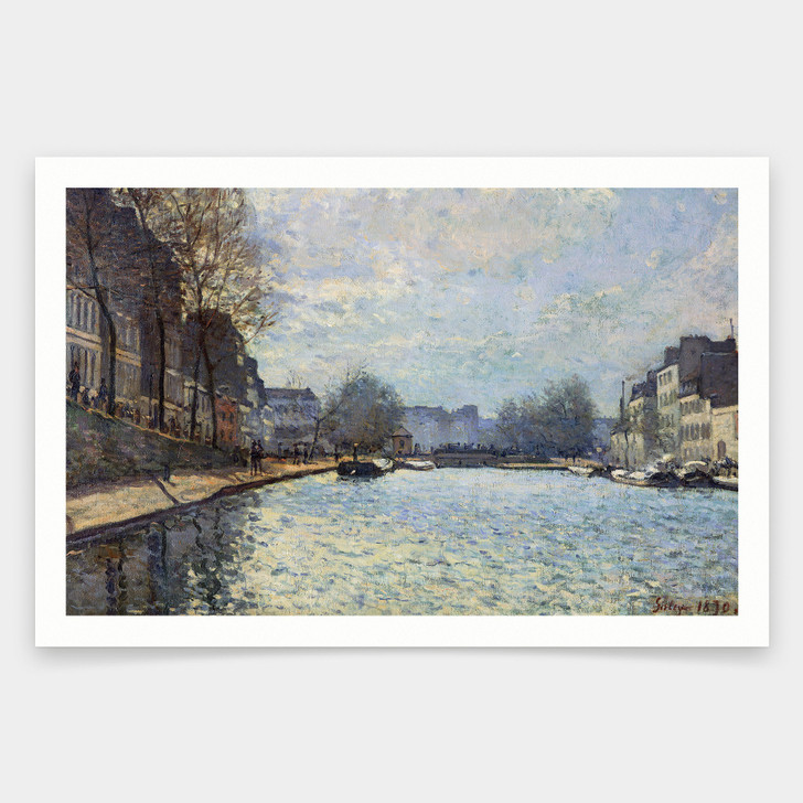 Alfred Sisley,View of the Canal Saint-Martin Paris,art prints,Vintage art,canvas wall art,famous art prints,V969