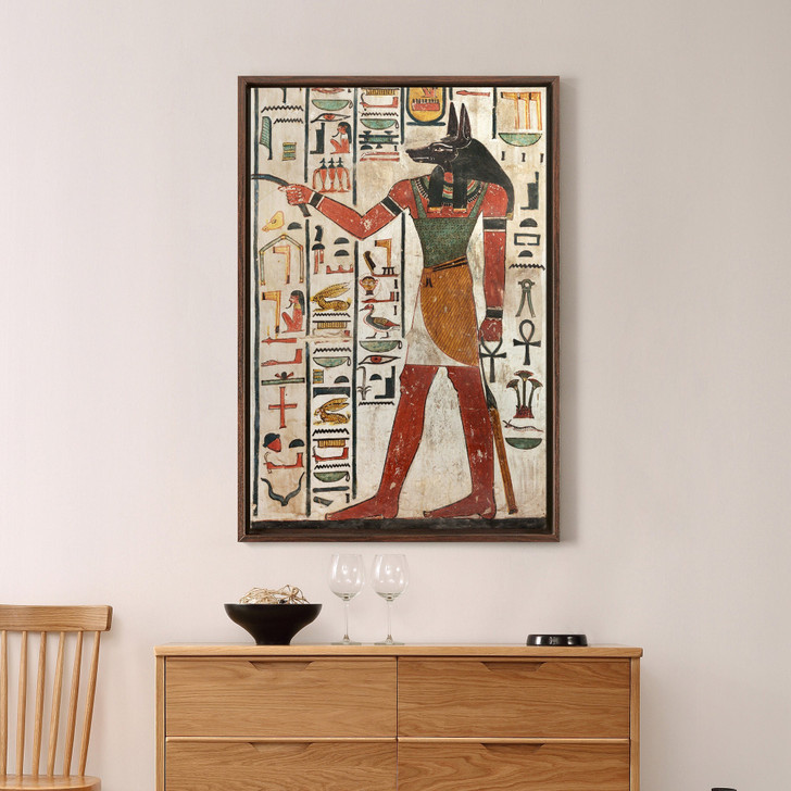 Egyptian art,Mural paintings in the Tomb of Seti,Anubis mural,large wall art,framed wall art,canvas wall art,large canvas,M2369