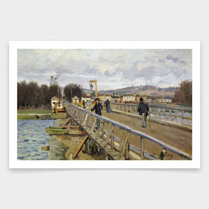 Alfred Sisley,Footbridge at Argenteuil,art prints,Vintage art,canvas wall art,famous art prints,V958
