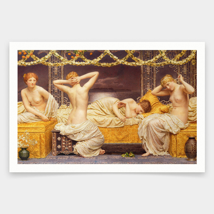 Albert Joseph Moore,A Summer Night,art prints,Vintage art,canvas wall art,famous art prints,V946