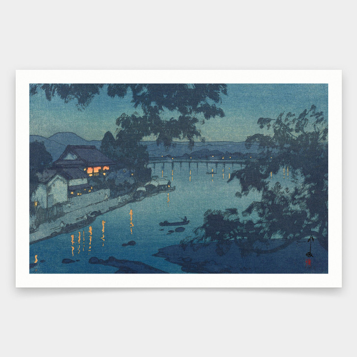 Yoshida Hiroshi,Evening on the Chikugo River in Hita,japanese painting,art prints,Vintage art,canvas wall art,famous art prints,V2168